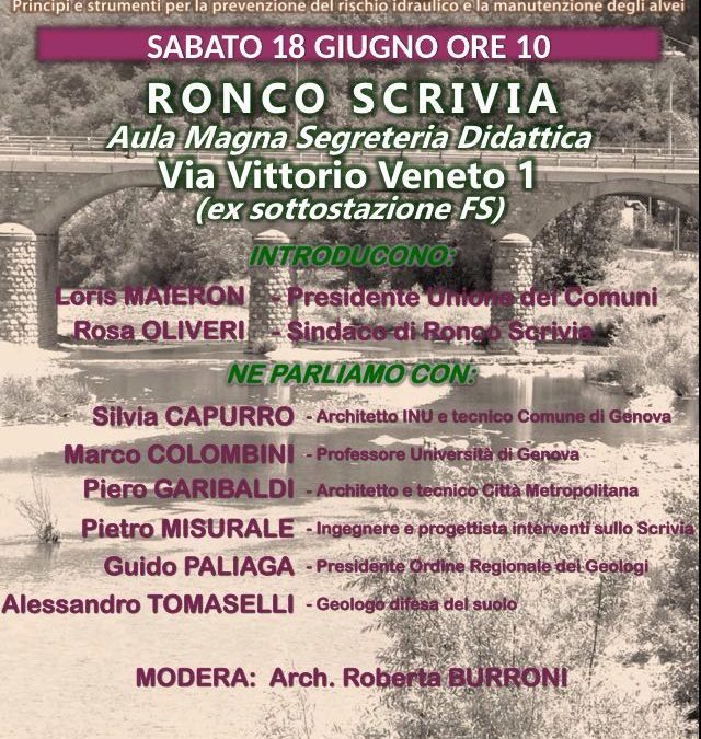Incontro pubblico Torrente Scrivia – Sabato 18 Giugno ore 10 a Ronco Scrivia